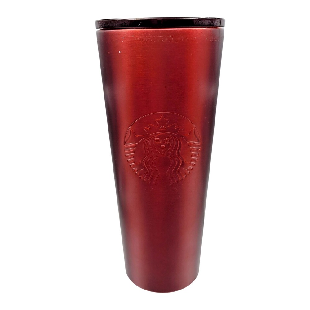 Starbucks 2018 Metallic‎ Red Jafar Steel Tumbler 24oz w Lid